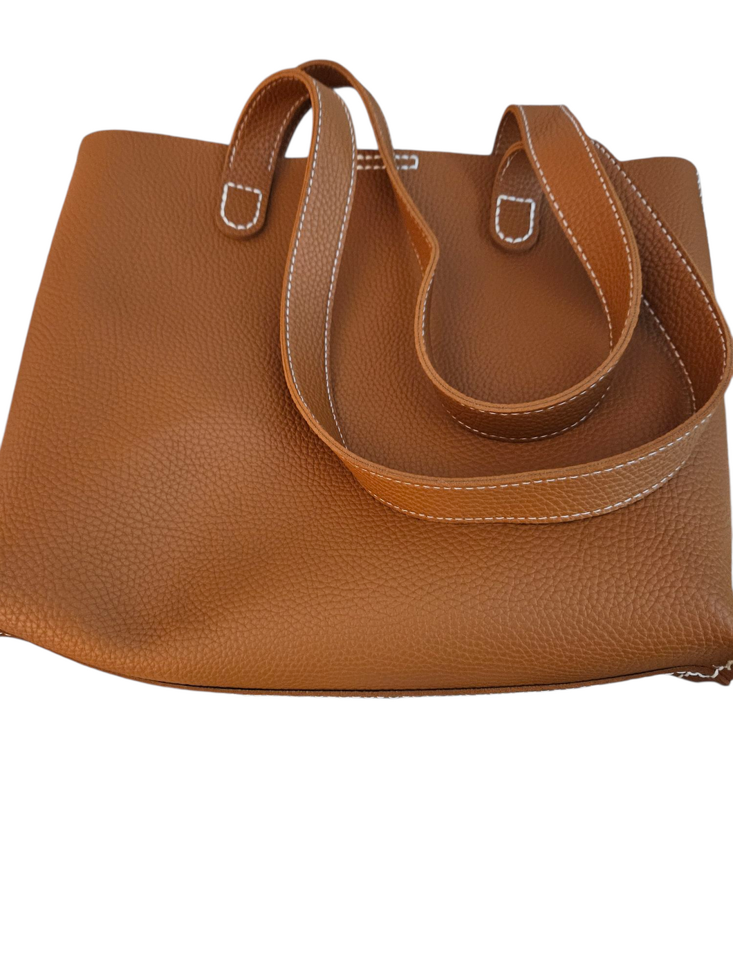 Faux leather tote bag